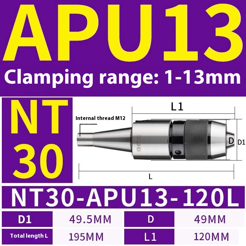 1077-APU one-piece self-tightening drill chuck BT30/BT40/BT50-APU08/13/16 drill bits straight shank milling cutter bits Shandong Denso Pricision Tools Co.,Ltd.
